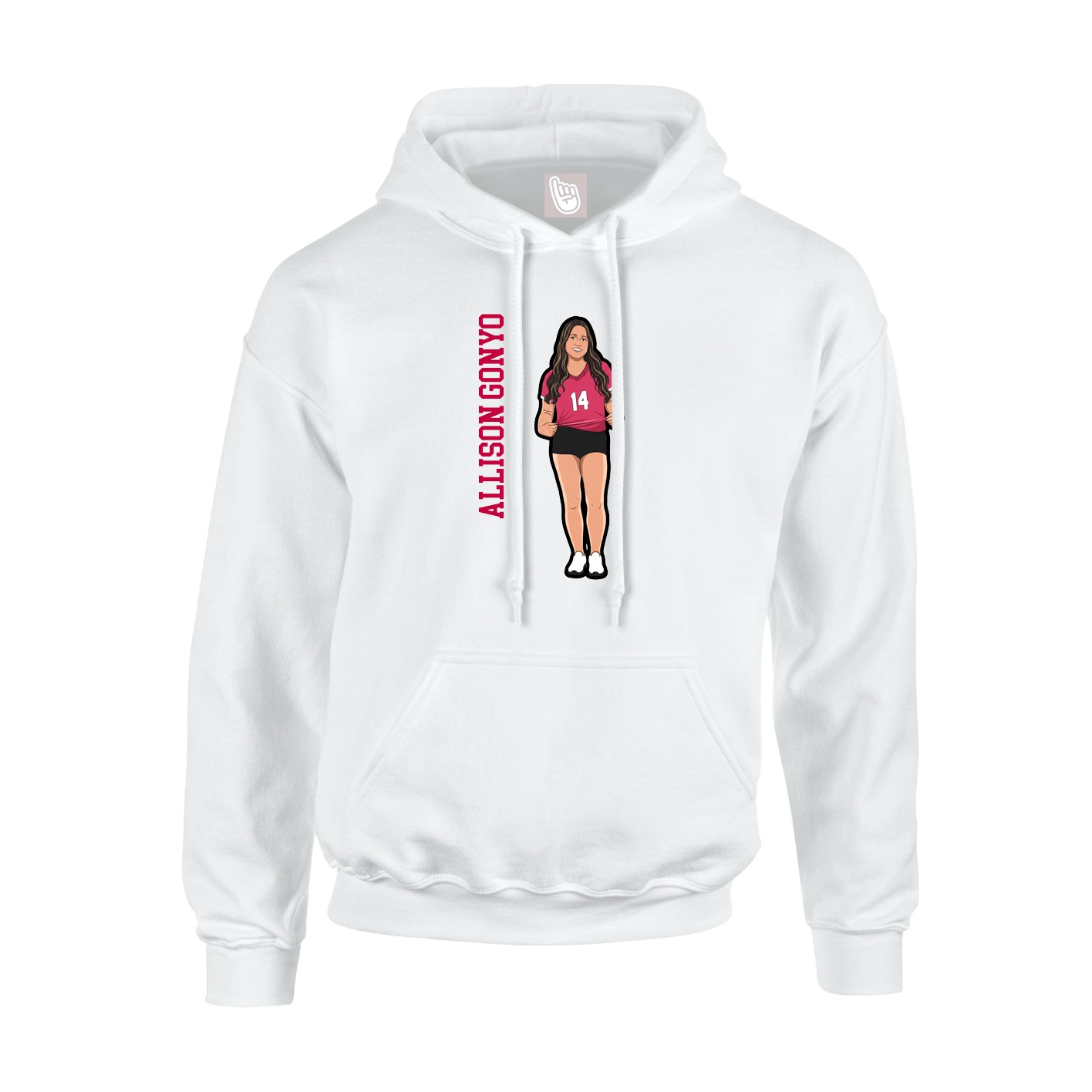 Hoodie — Name Vertical in White