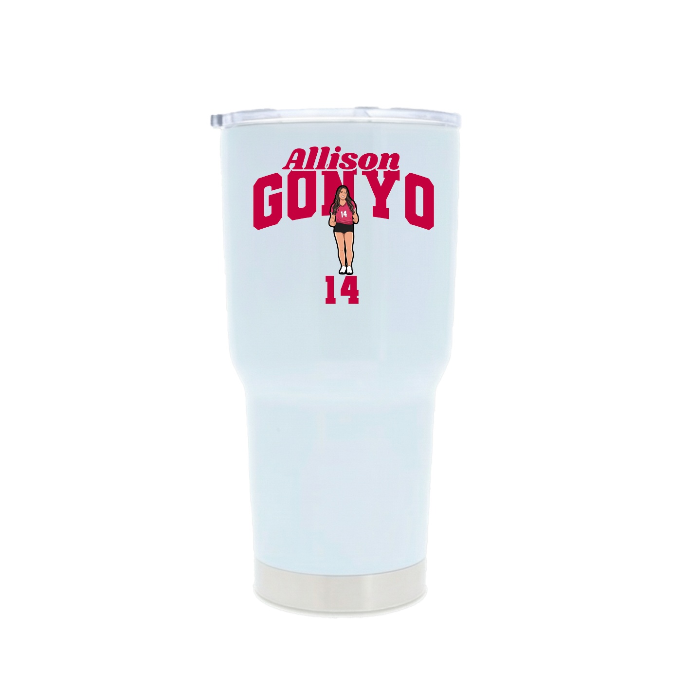 30oz Stainless Steel Tumbler — Signature Arch in White