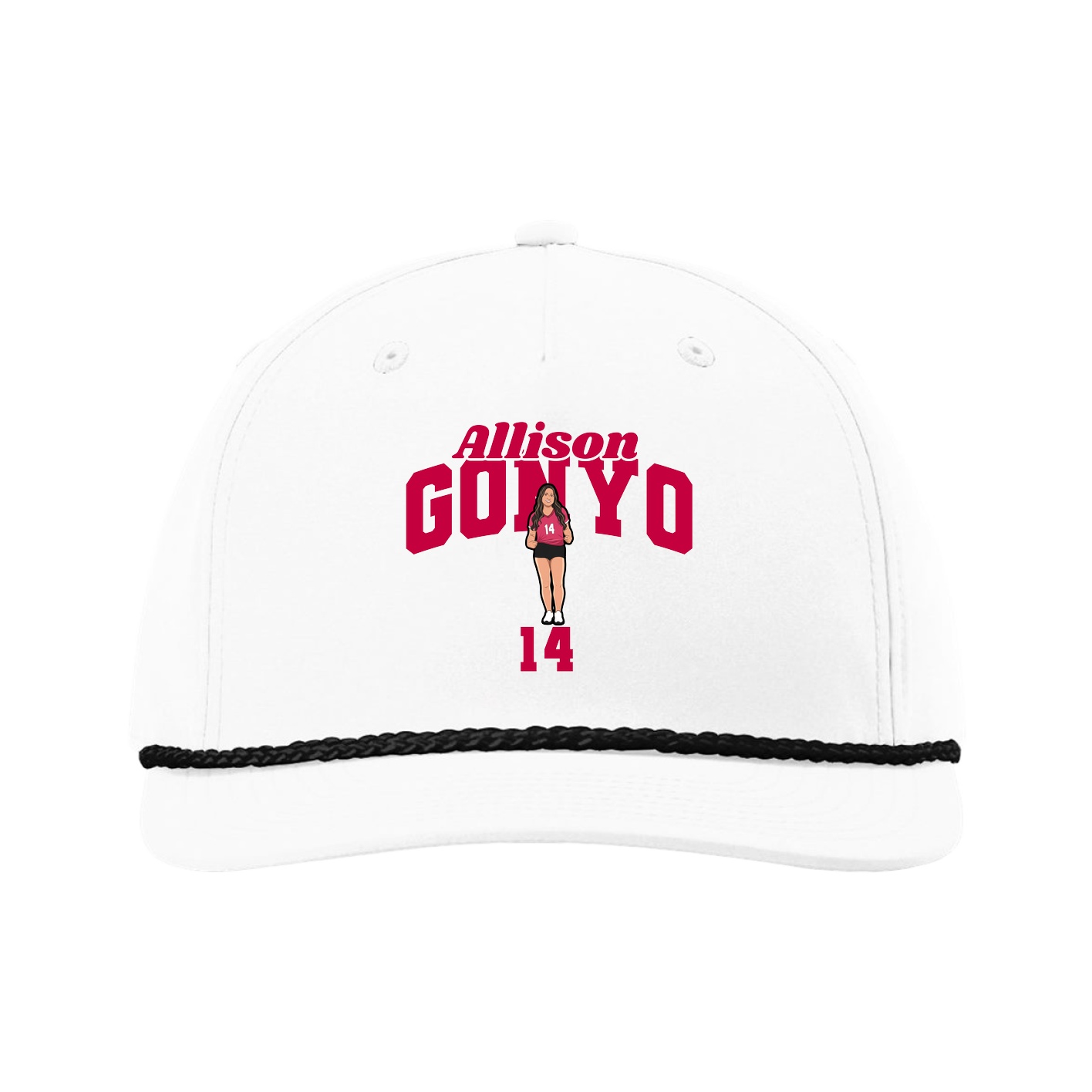 Five-Panel Classic Rope Cap — Signature Arch in White
