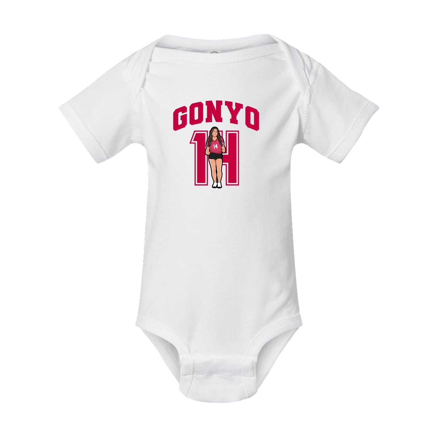 Baby Onesie — Number in White