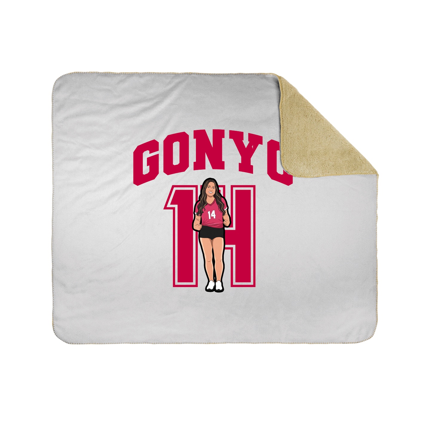 Throw Blanket — Number in White
