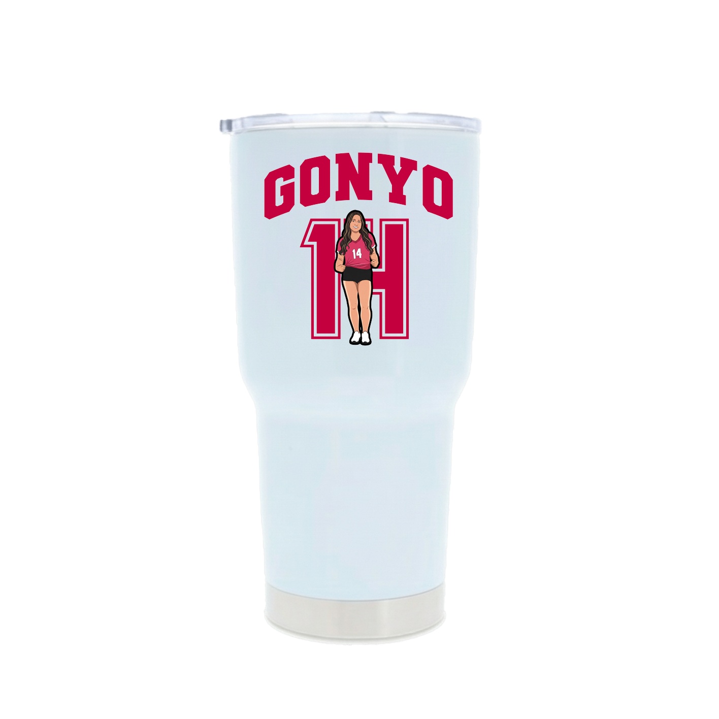 30oz Stainless Steel Tumbler — Number in White