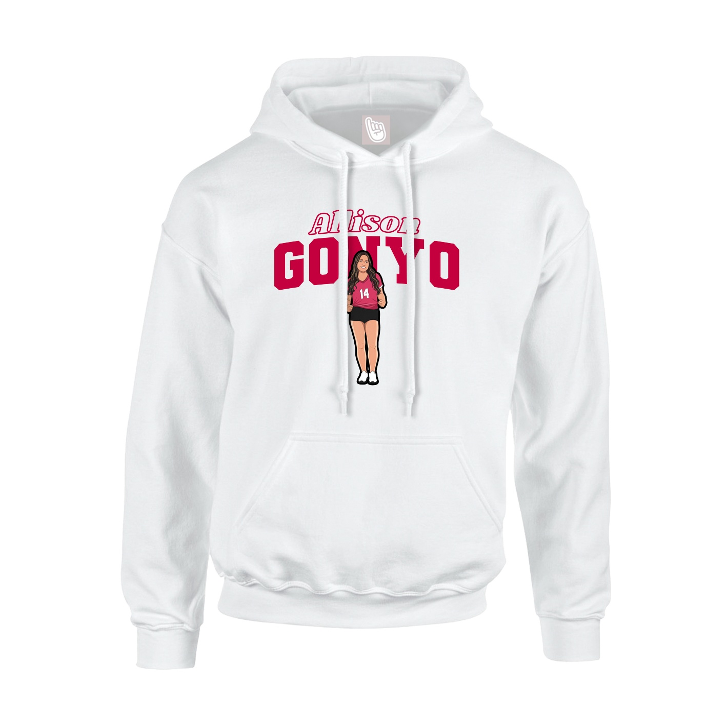 Hoodie — Name Arch in White