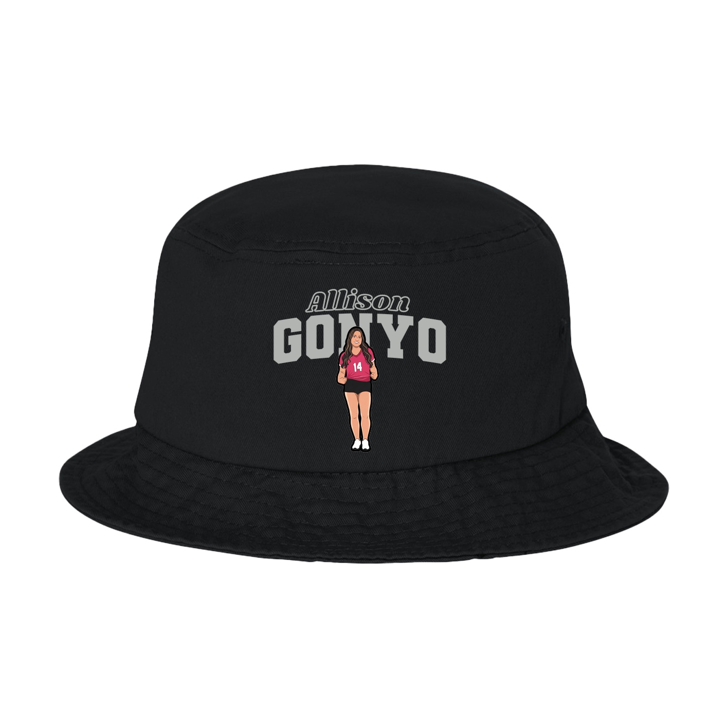 Bucket Cap — Name Arch in Black