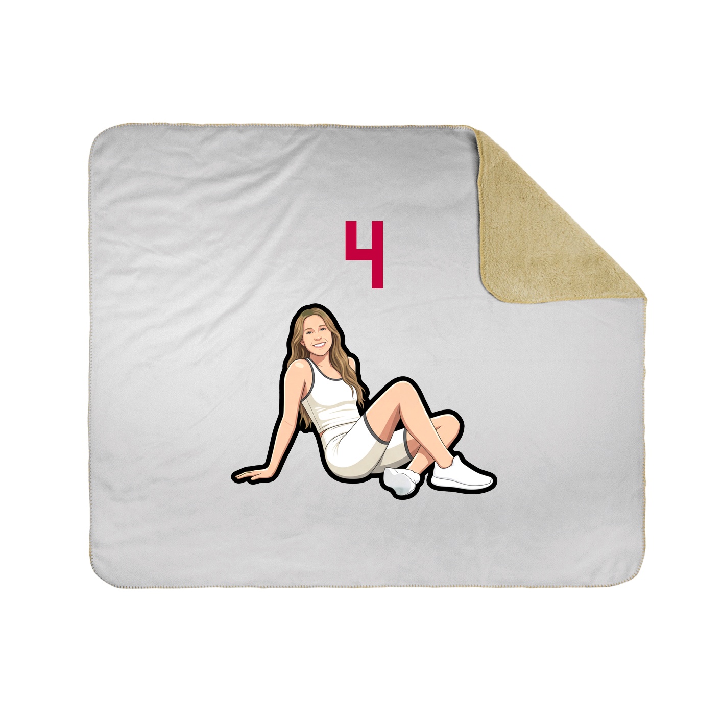 Throw Blanket — Number Top in White