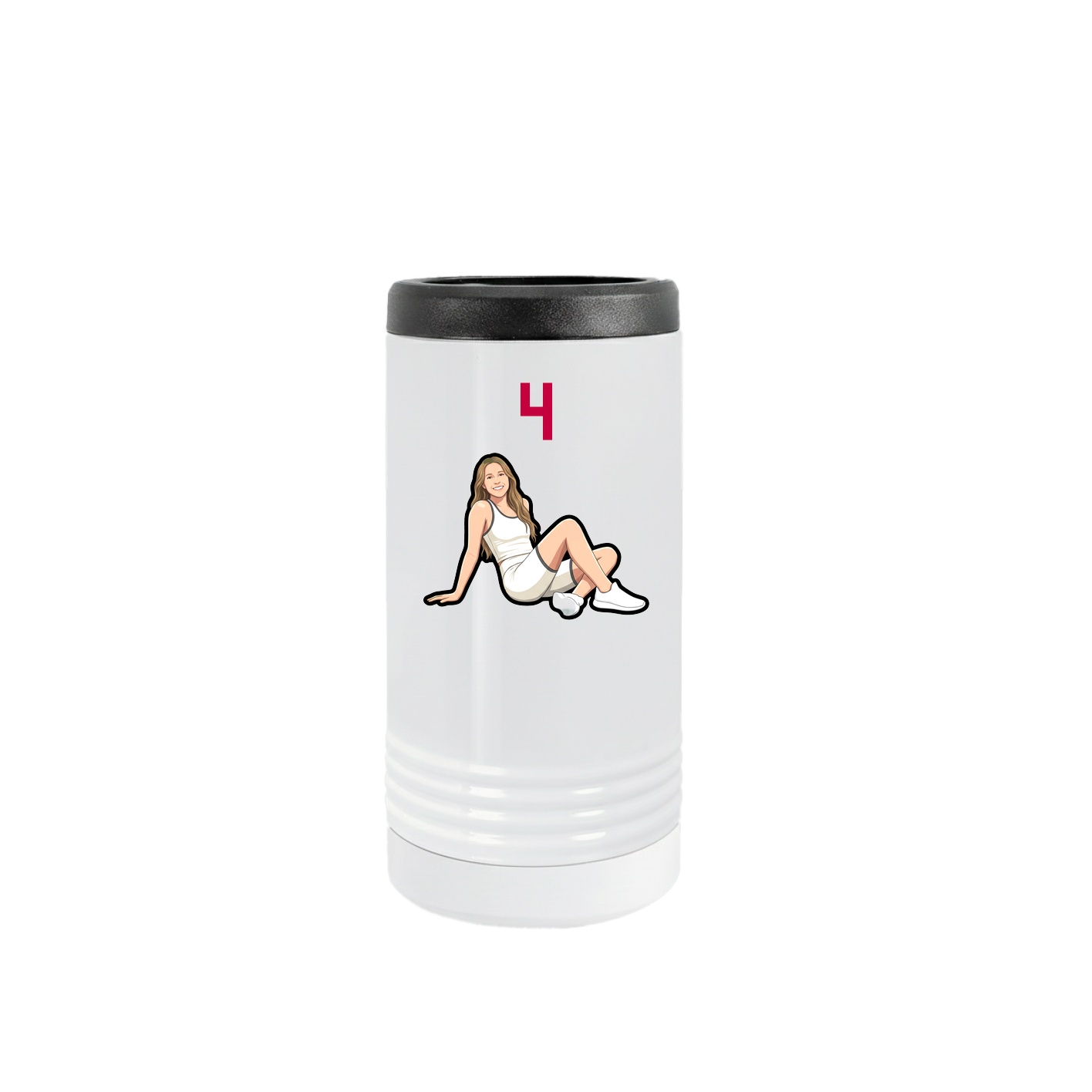 Slim Beverage Holder — Number Top in White