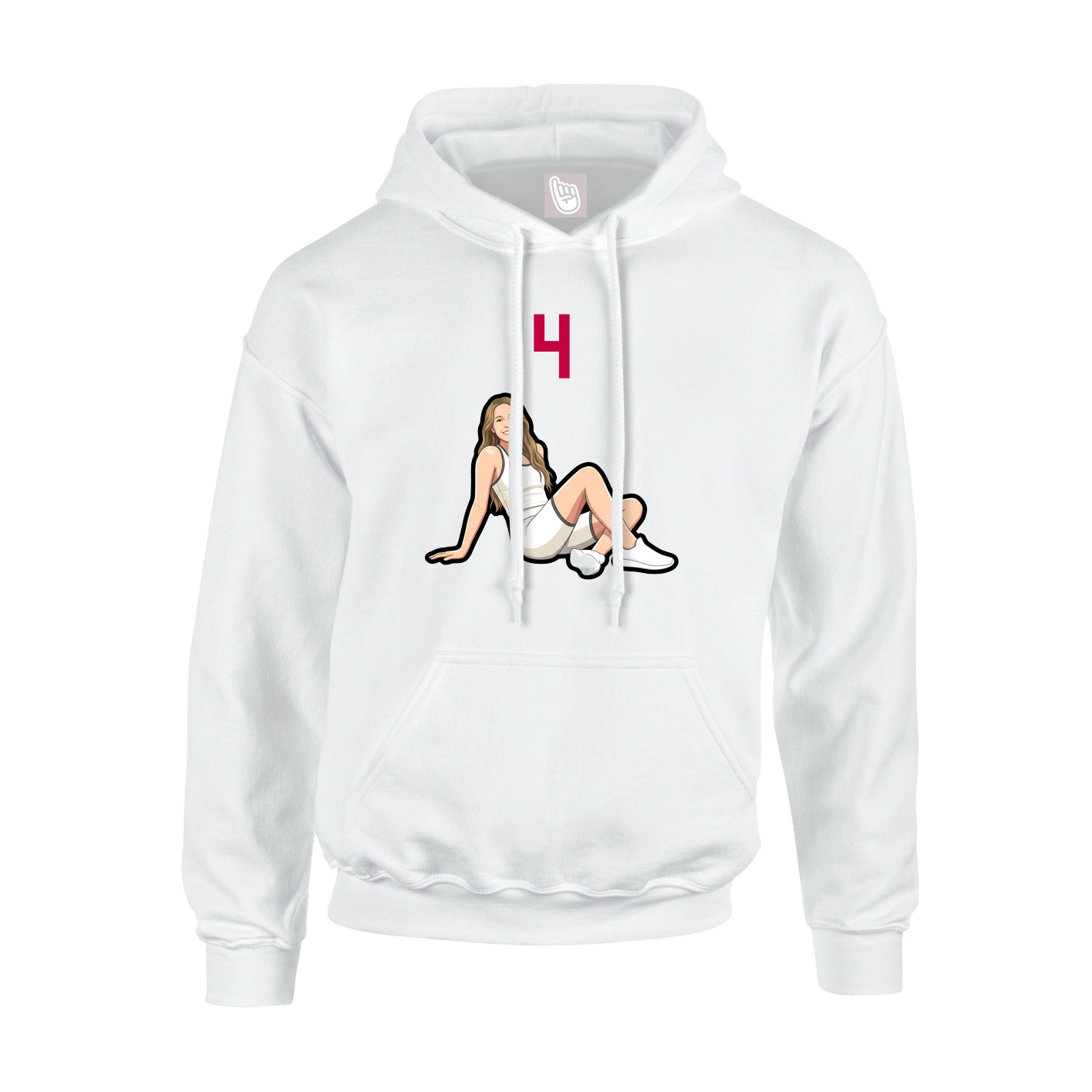 Hoodie — Number Top in White