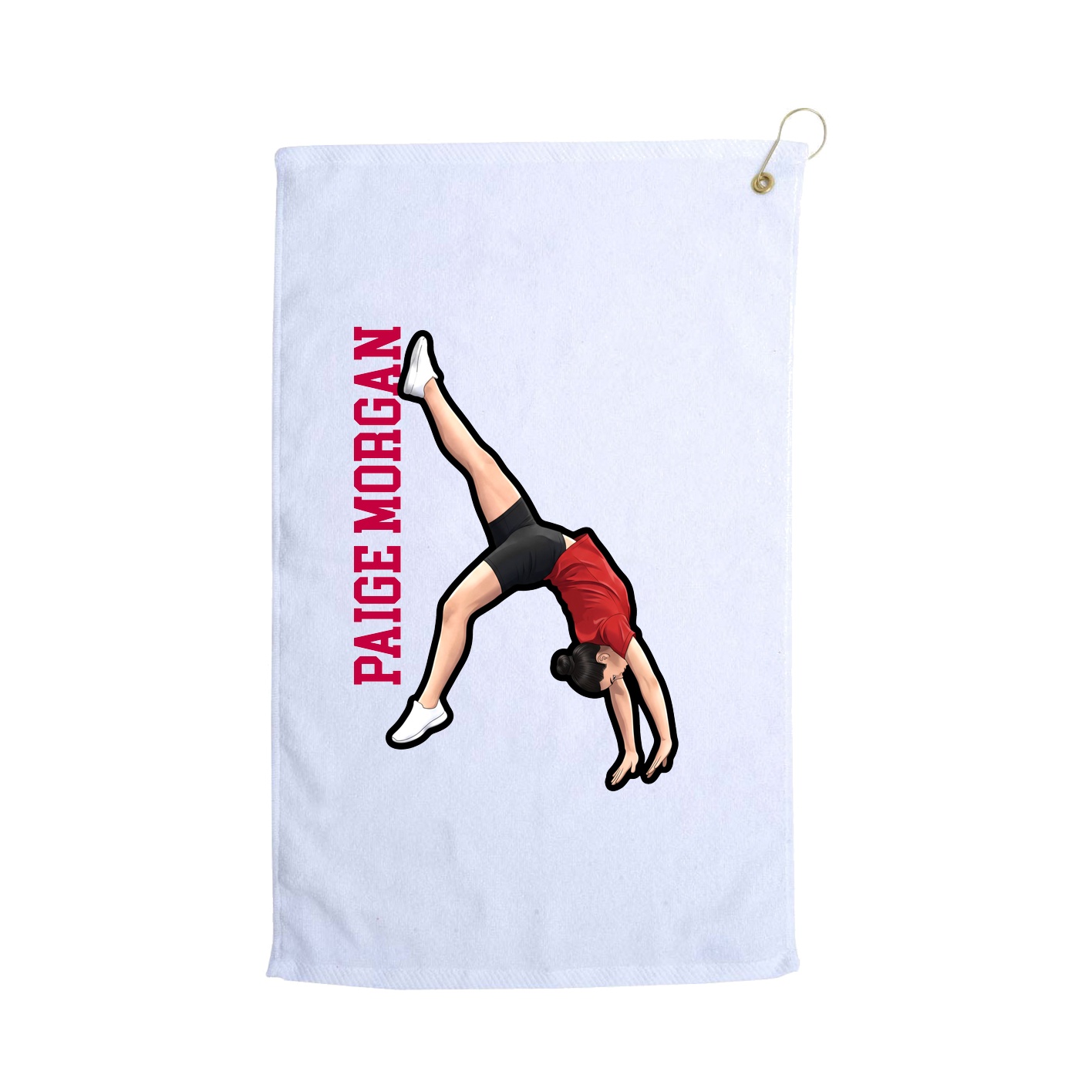 Golf Towel — Name Vertical in White