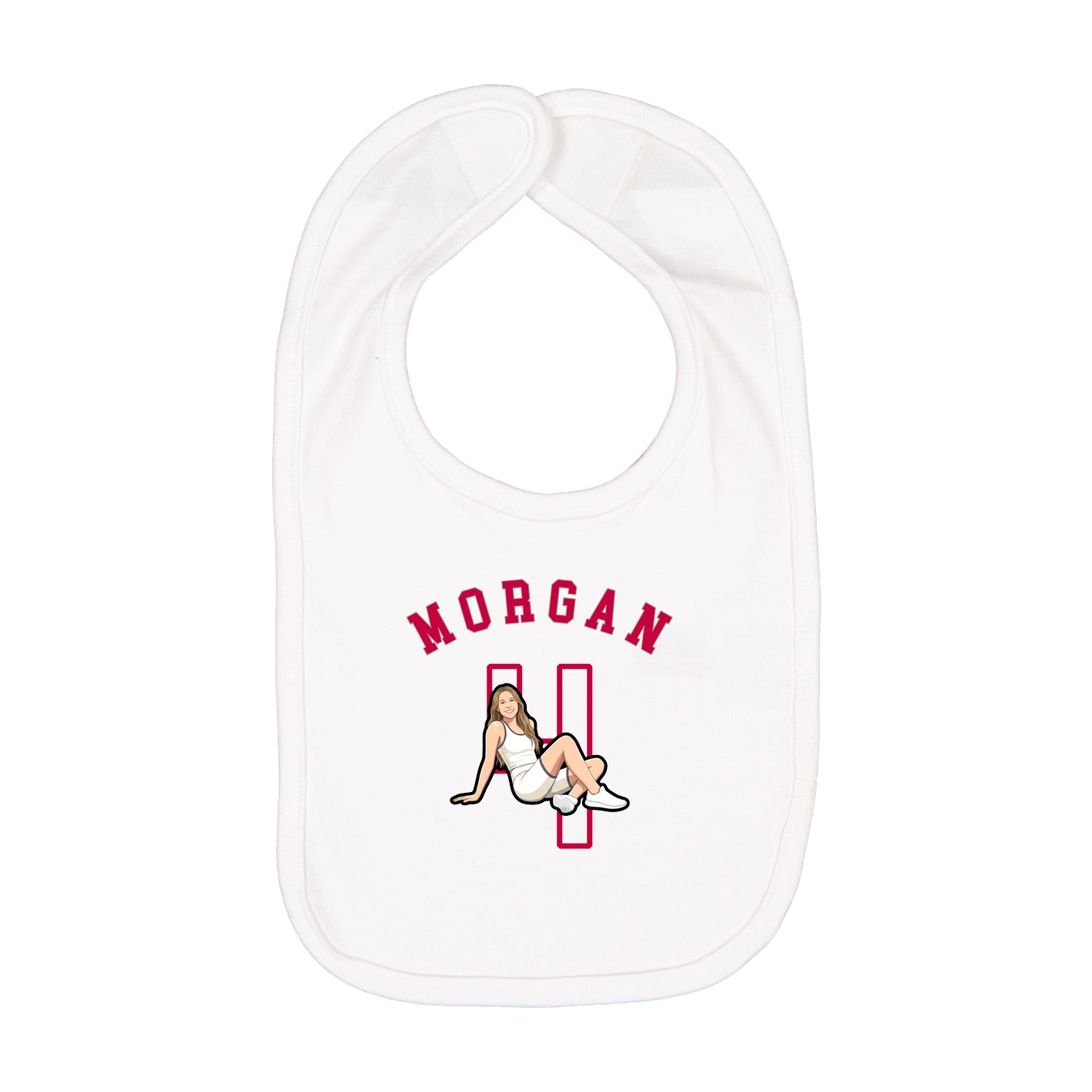 Infant Bib — Shirsey Arch in White