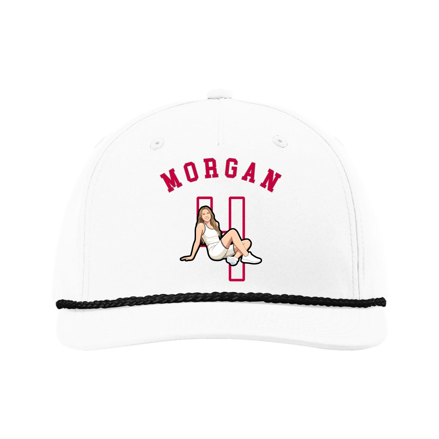 Five-Panel Classic Rope Cap — Shirsey Arch in White