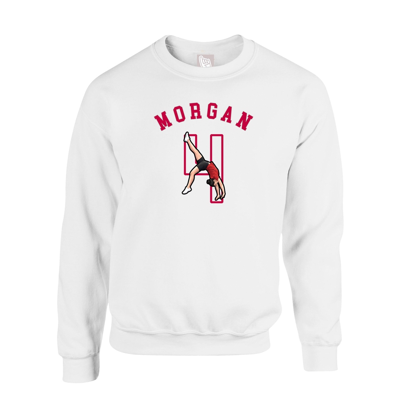 Fleece Crew — Shirsey Arch in White