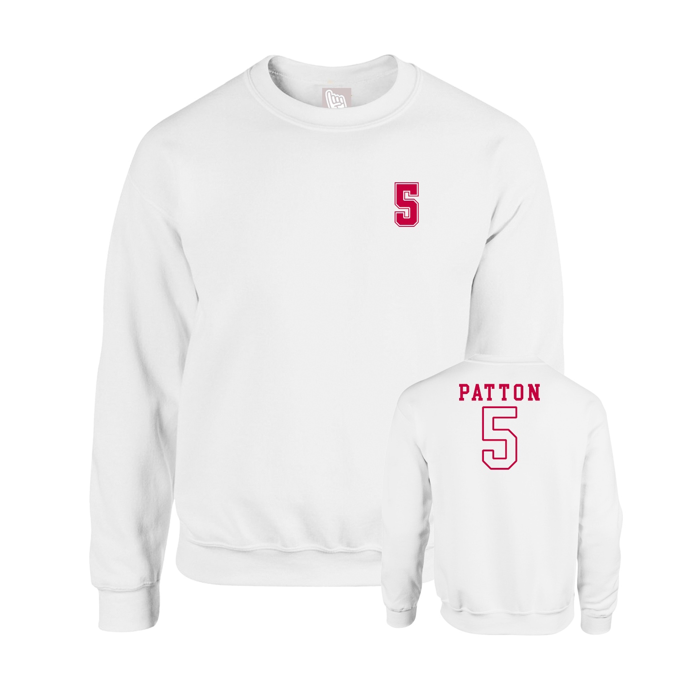 Fleece Crew — Chest Back in White