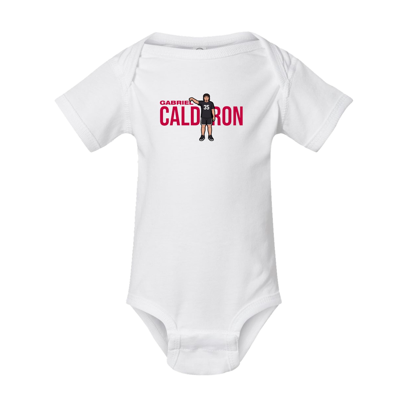 Baby Onesie — Player Name in White