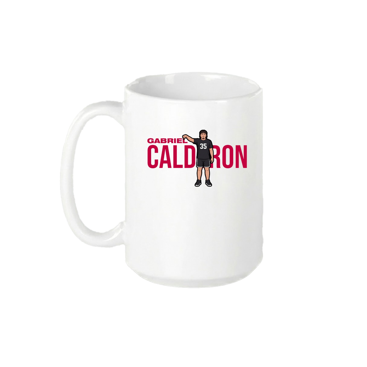 15oz Coffee Mug — Player Name in White