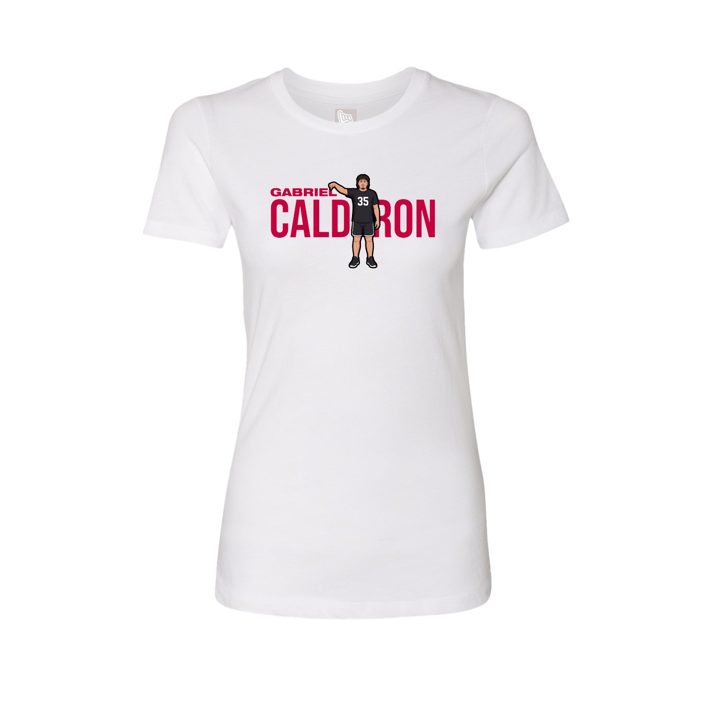 Fitted Women's Tee — Player Name in White
