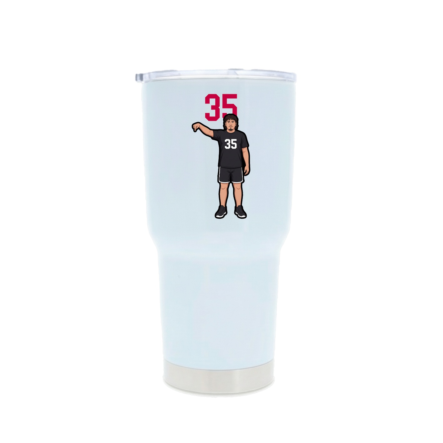 30oz Stainless Steel Tumbler — Number Top in White