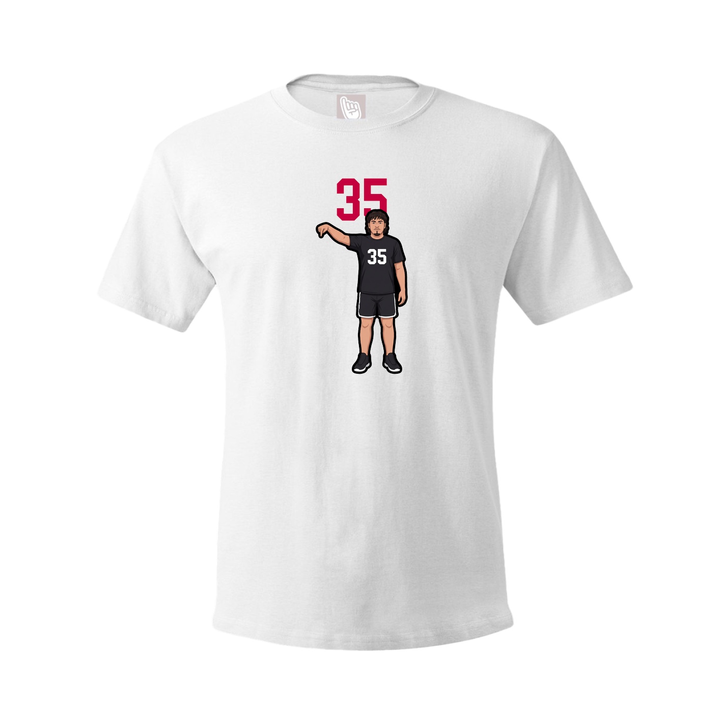 Youth Tee — Number Top in White