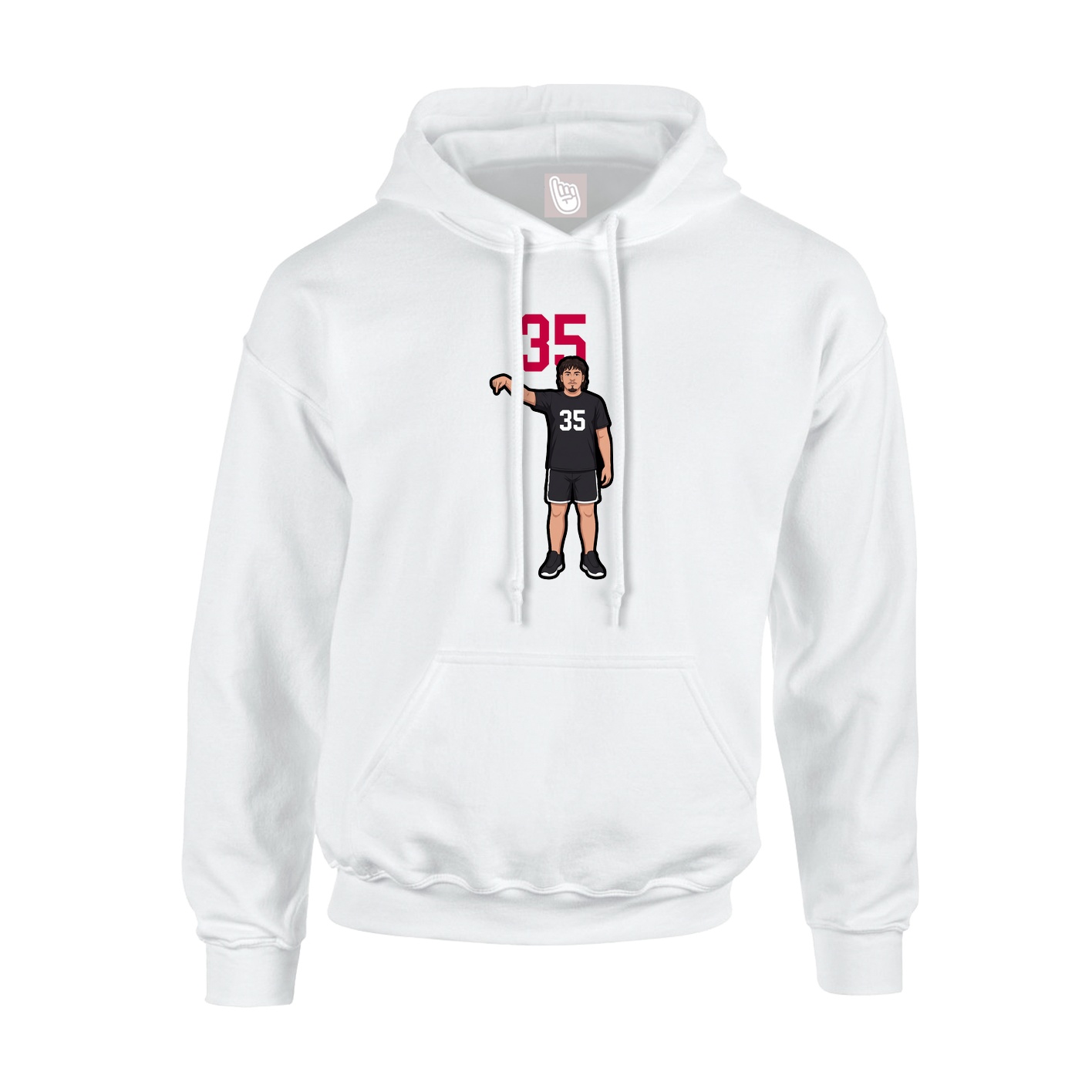 Hoodie — Number Top in White
