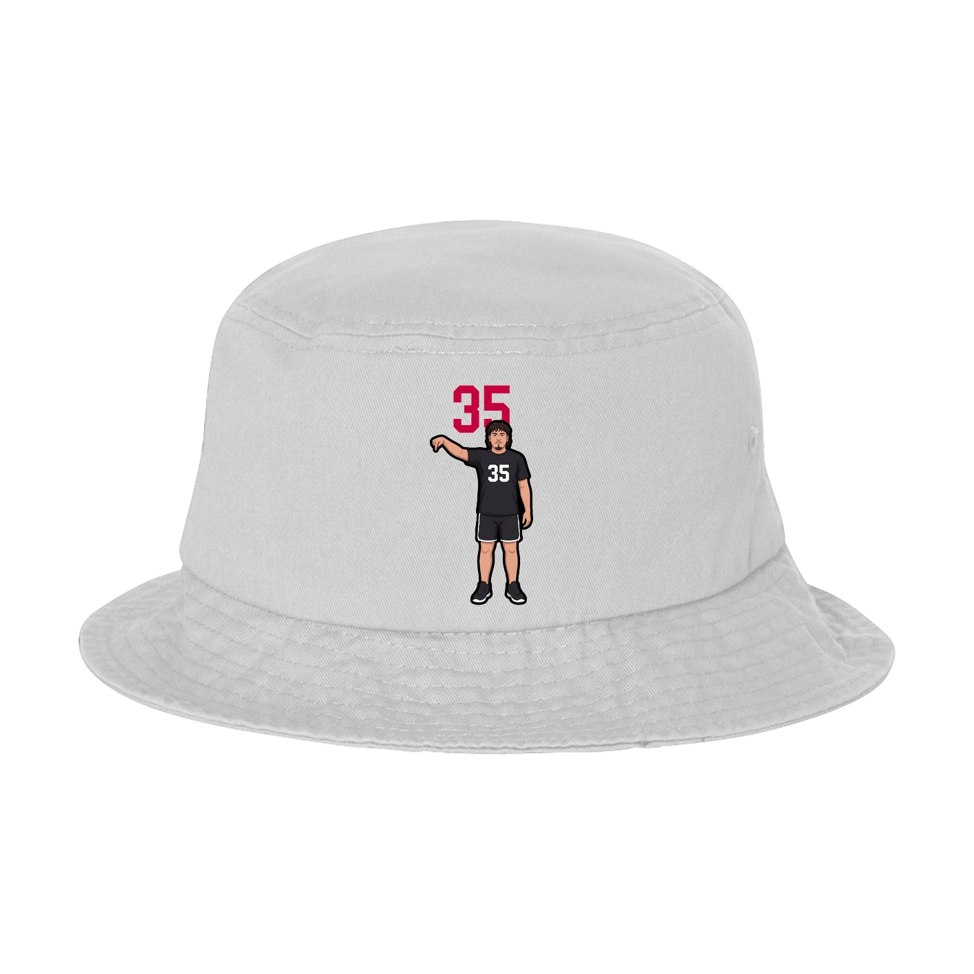 Bucket Cap — Number Top in White