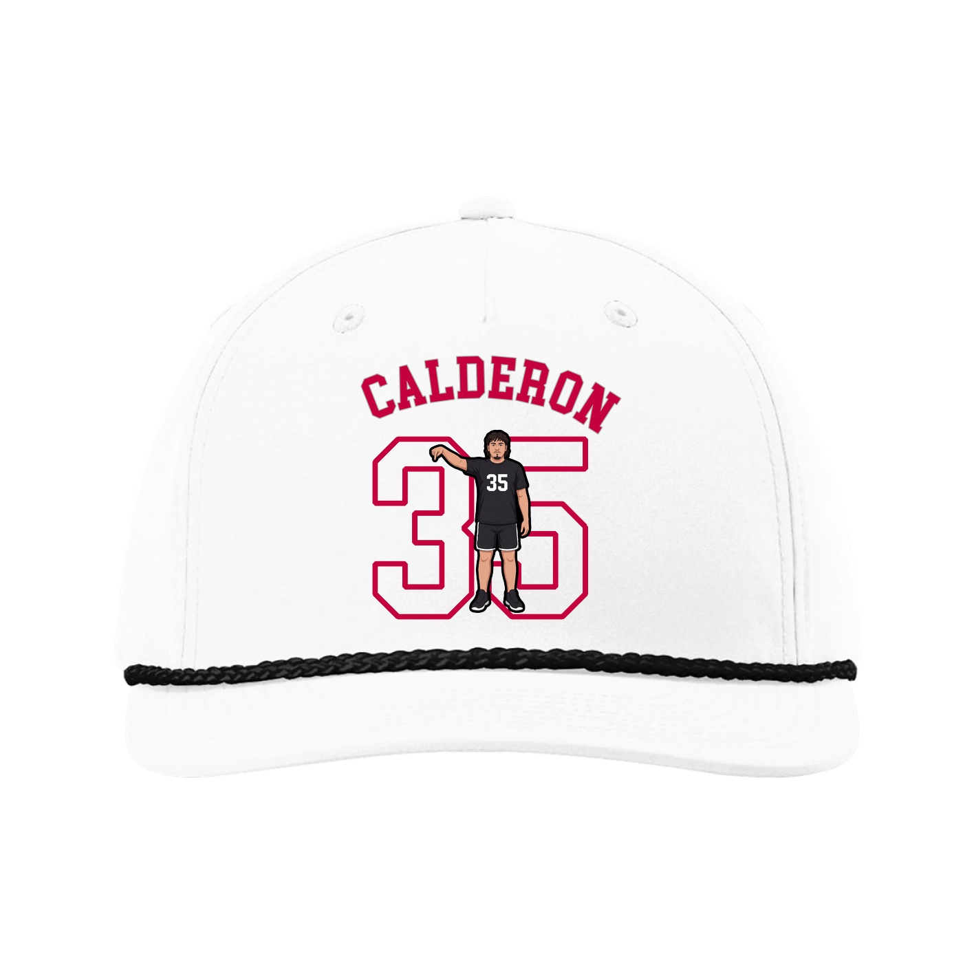 Five-Panel Classic Rope Cap — Shirsey Arch in White