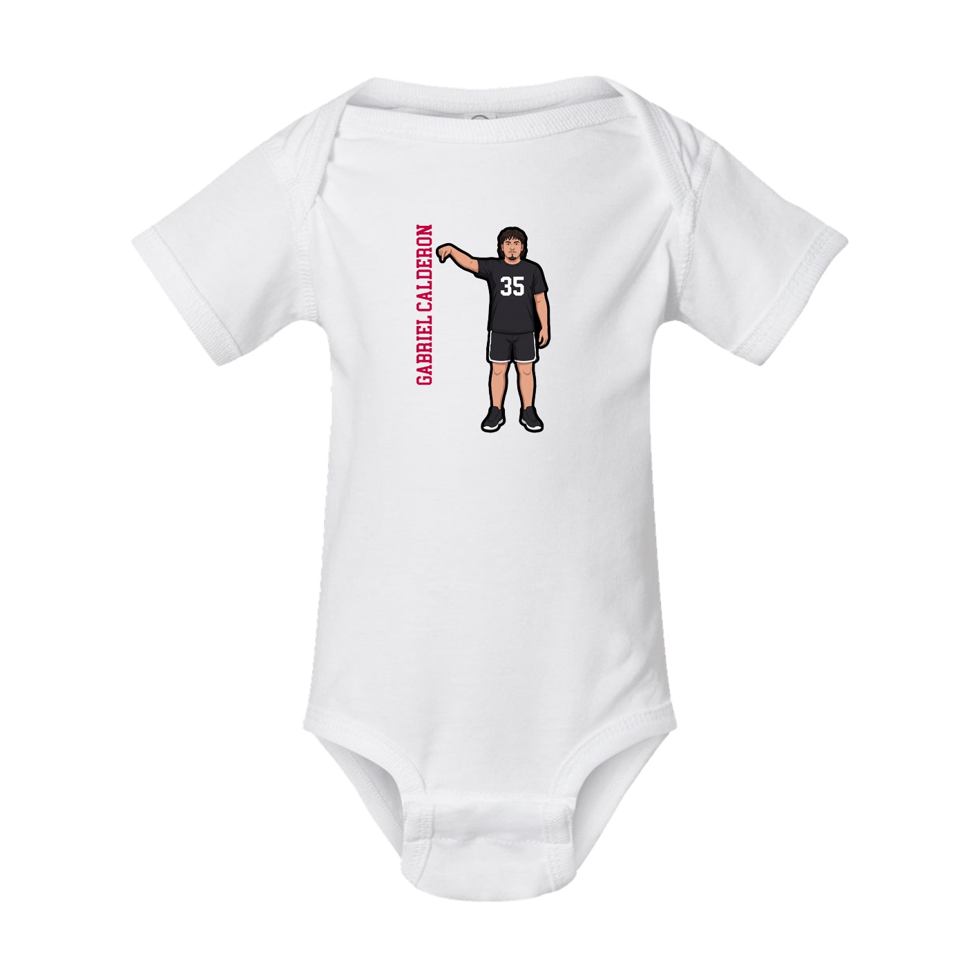 Baby Onesie — Name Vertical in White