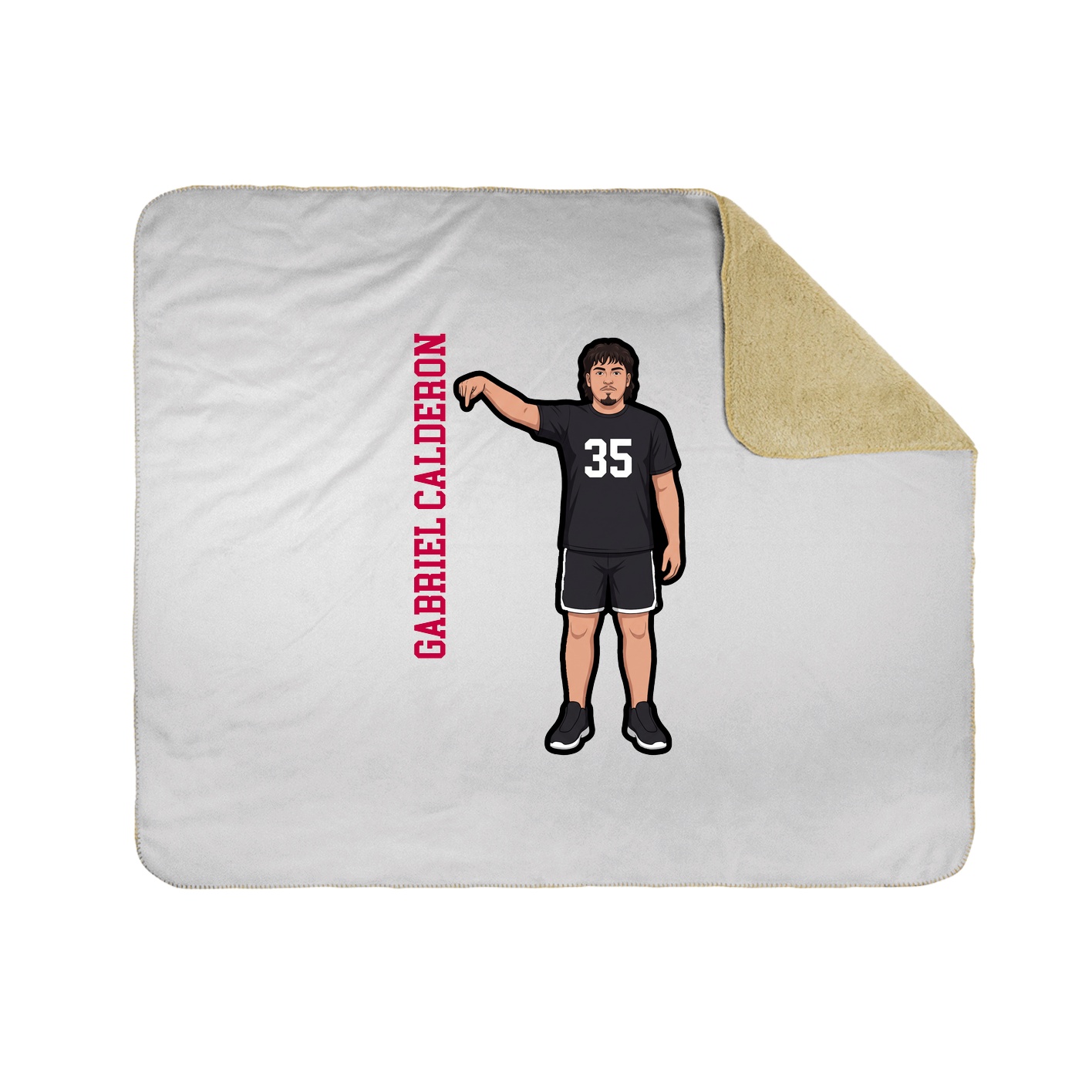 Throw Blanket — Name Vertical in White