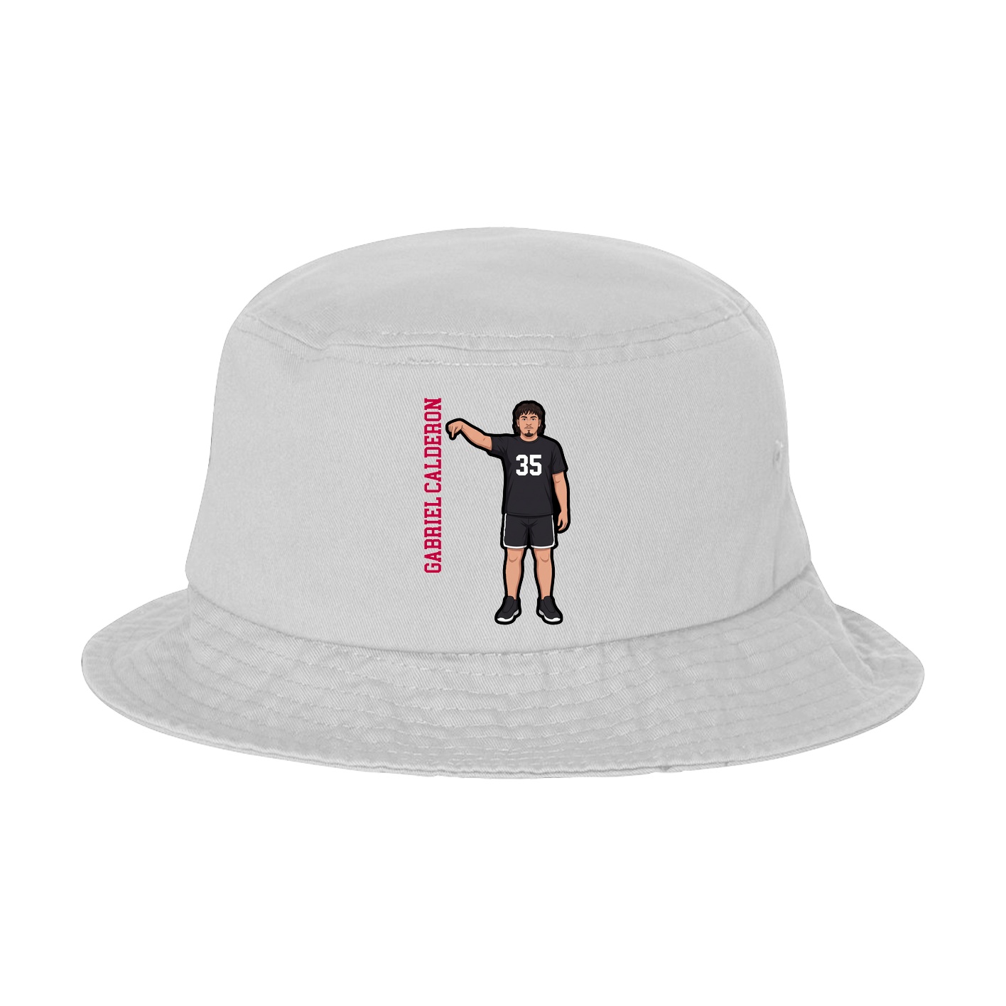 Bucket Cap — Name Vertical in White