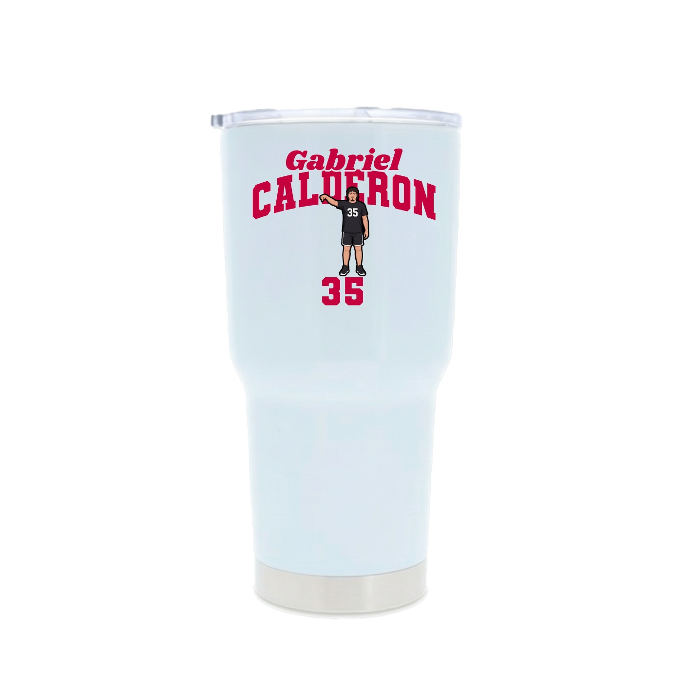 30oz Stainless Steel Tumbler — Signature Arch in White