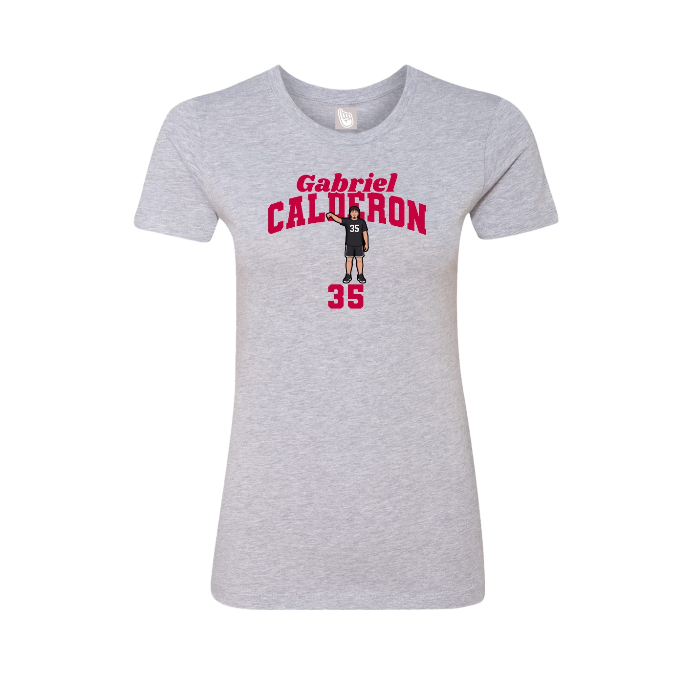 Fitted Women's Tee — Signature Arch in Grey