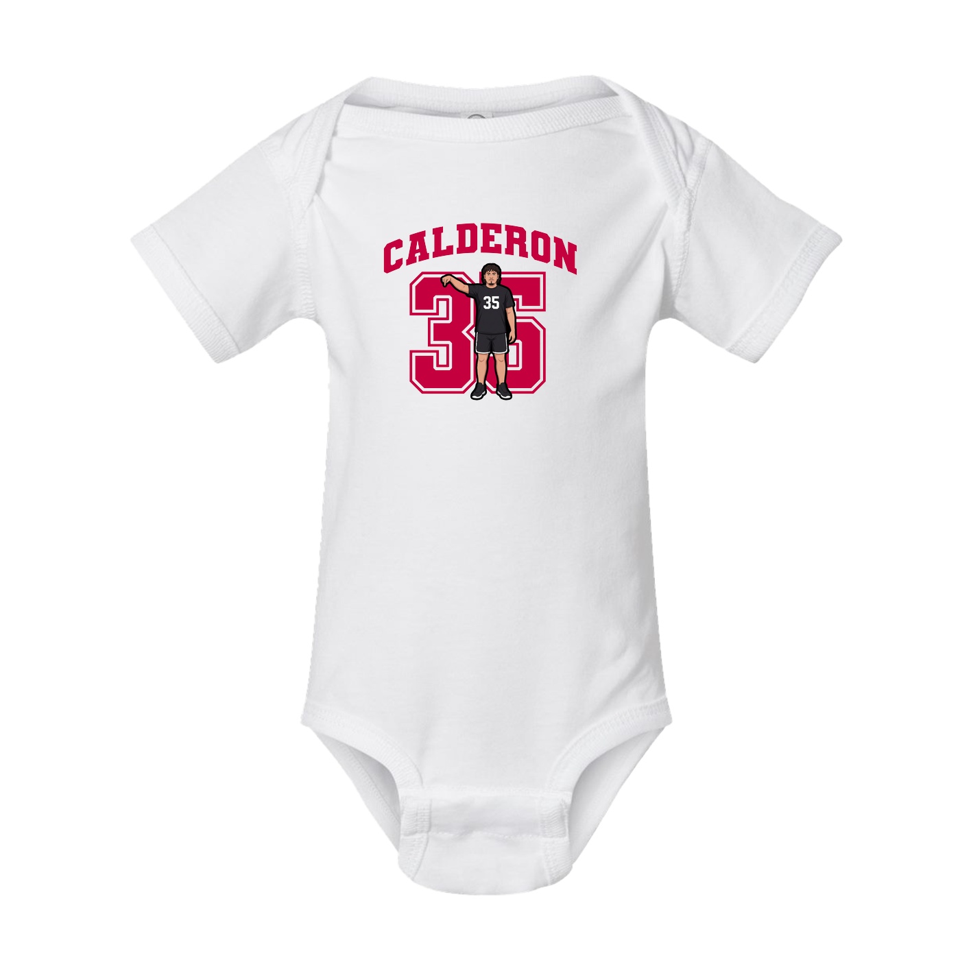 Baby Onesie — Number in White
