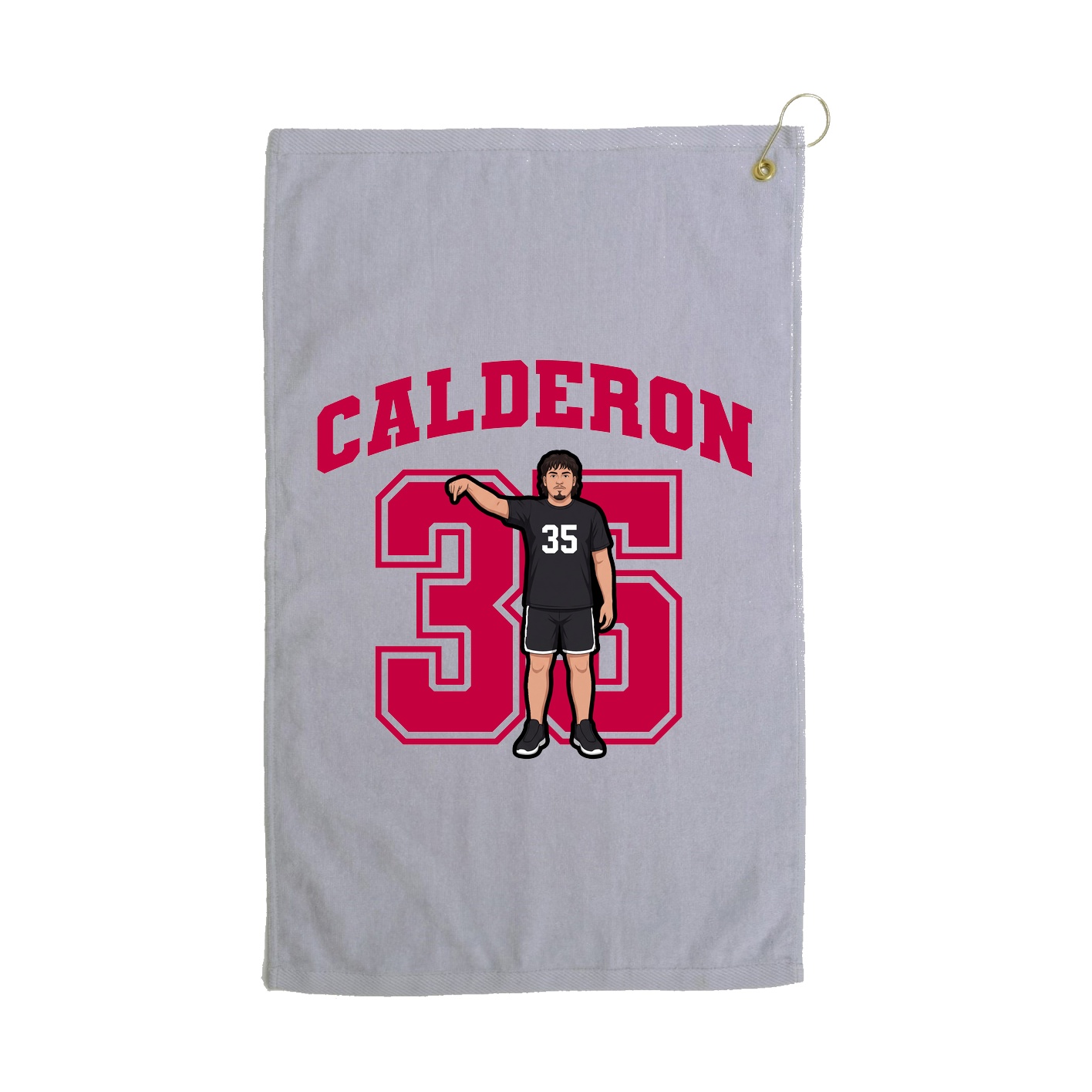 Golf Towel — Number in Grey
