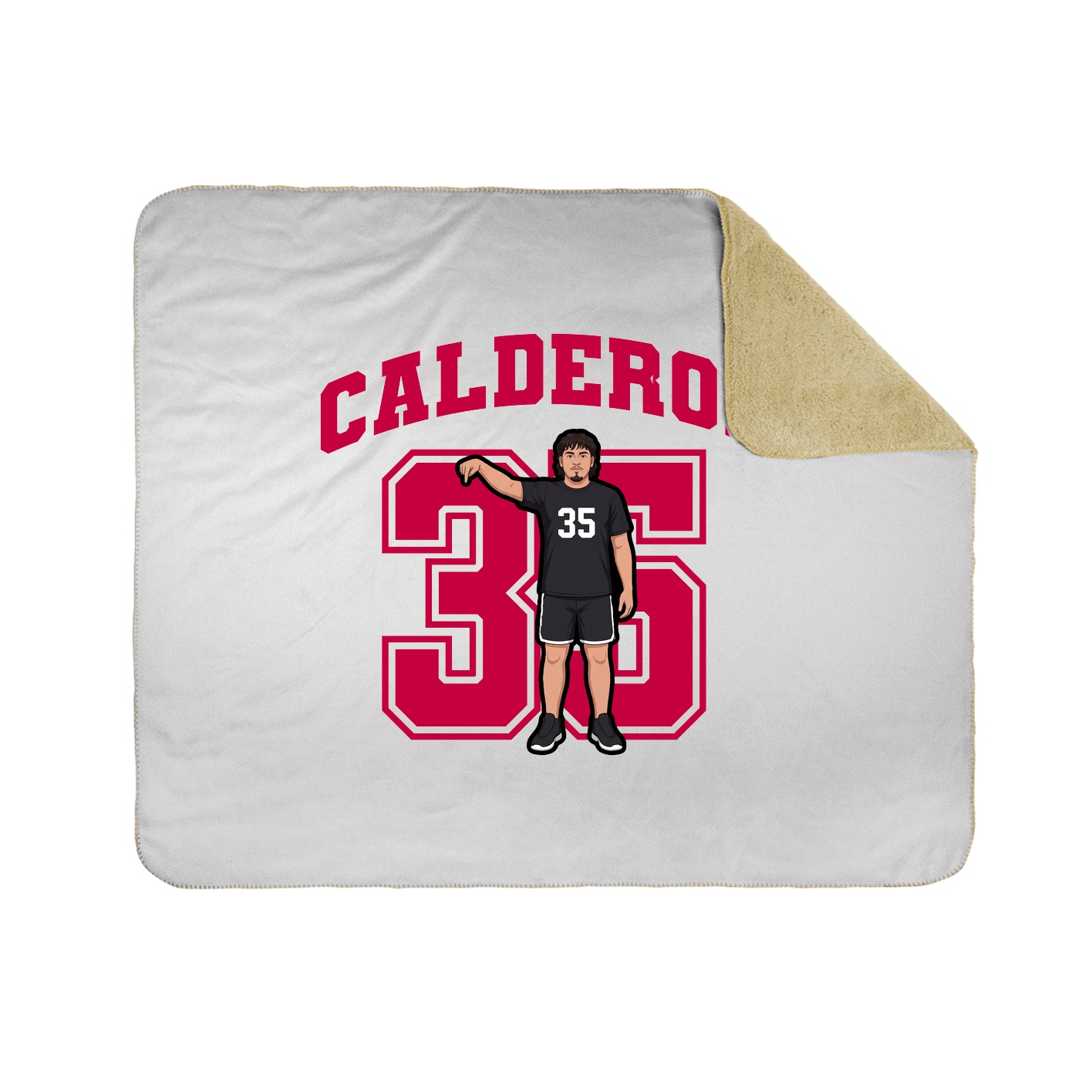 Throw Blanket — Number in White
