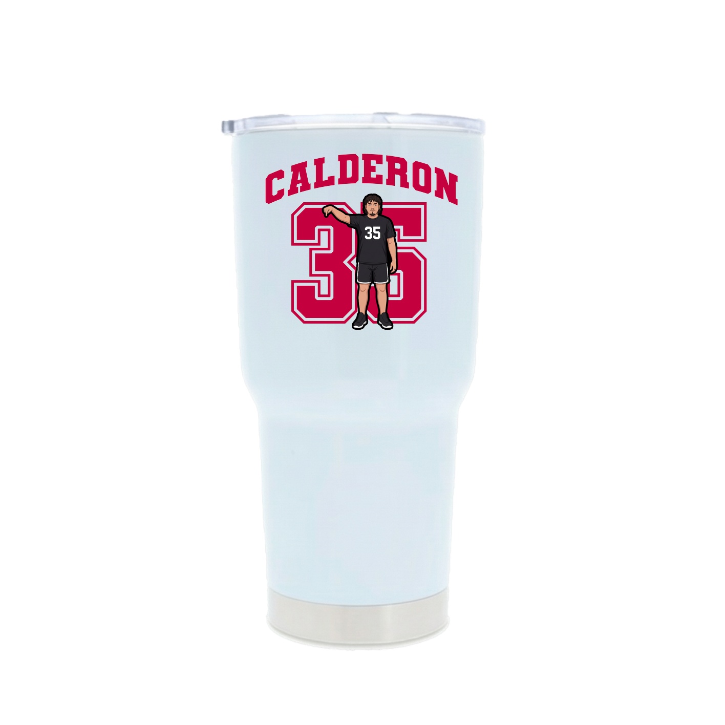 30oz Stainless Steel Tumbler — Number in White