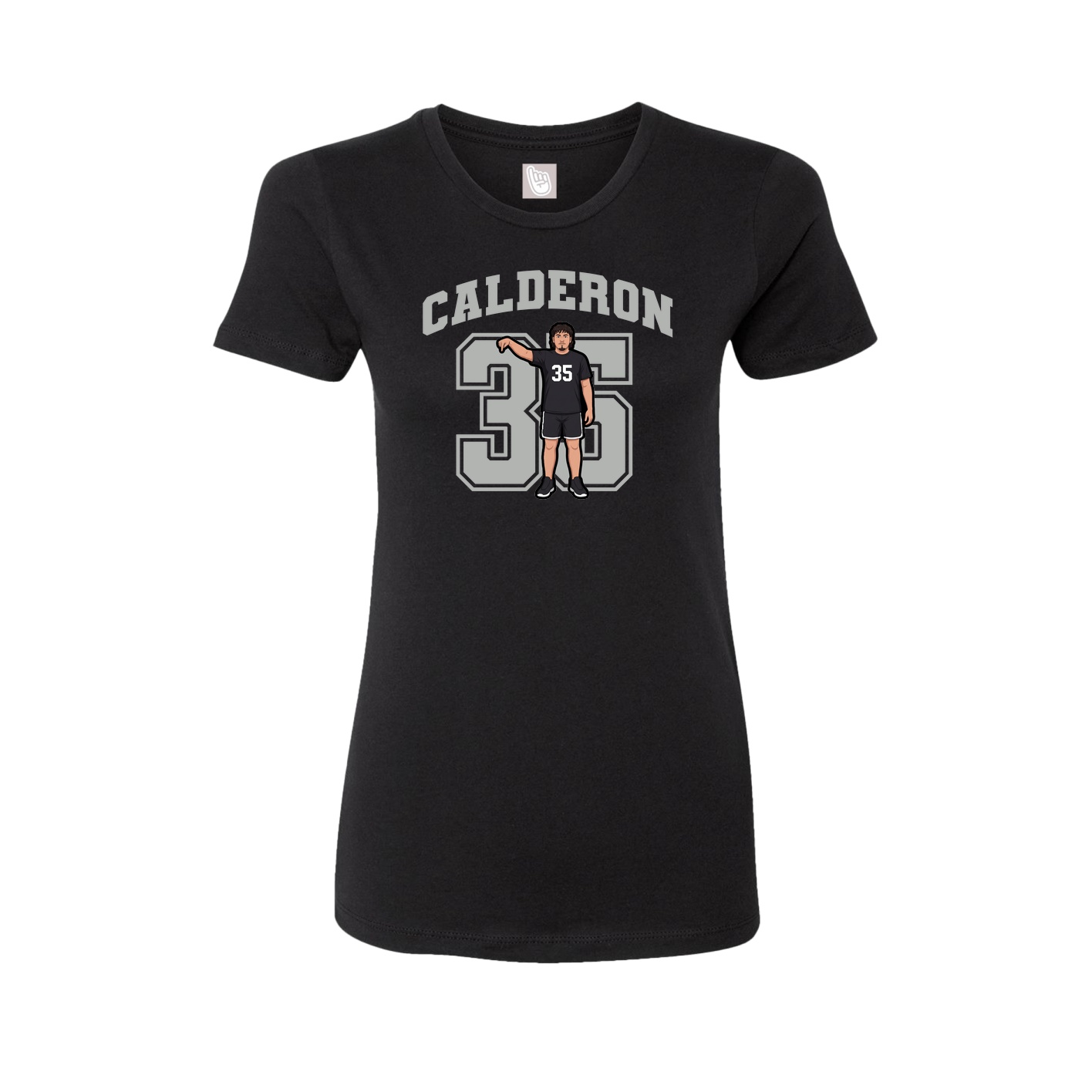 Fitted Women's Tee — Number in Black