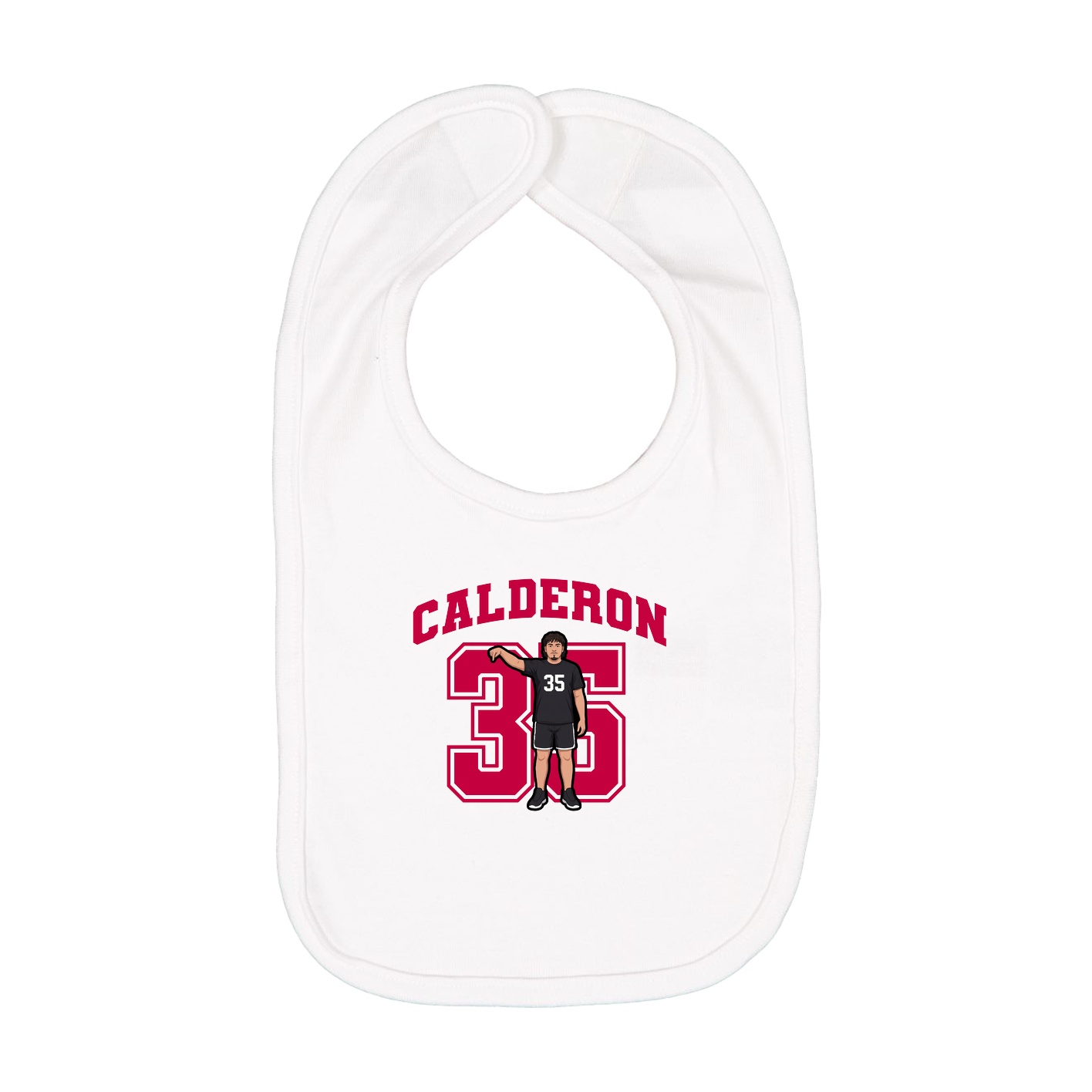 Infant Bib — Number in White