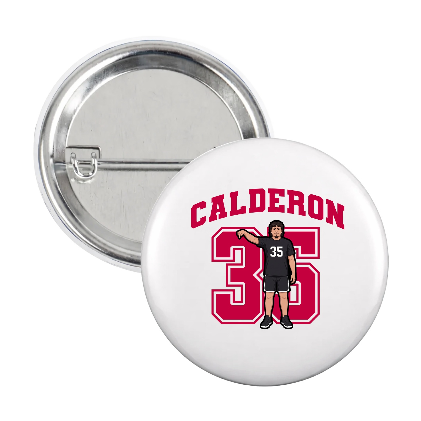 Game Day Button — Number in White