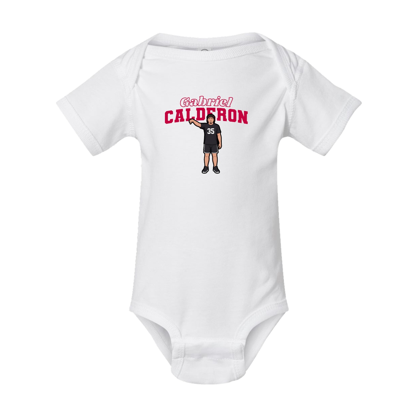 Baby Onesie — Name Arch in White