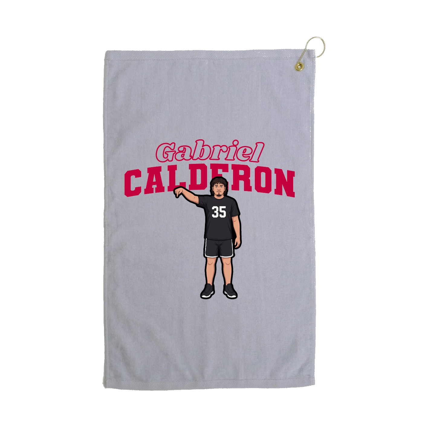 Golf Towel — Name Arch in Grey