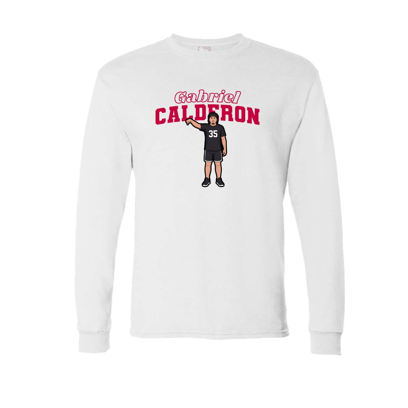 Long Sleeve Tee — Name Arch in White