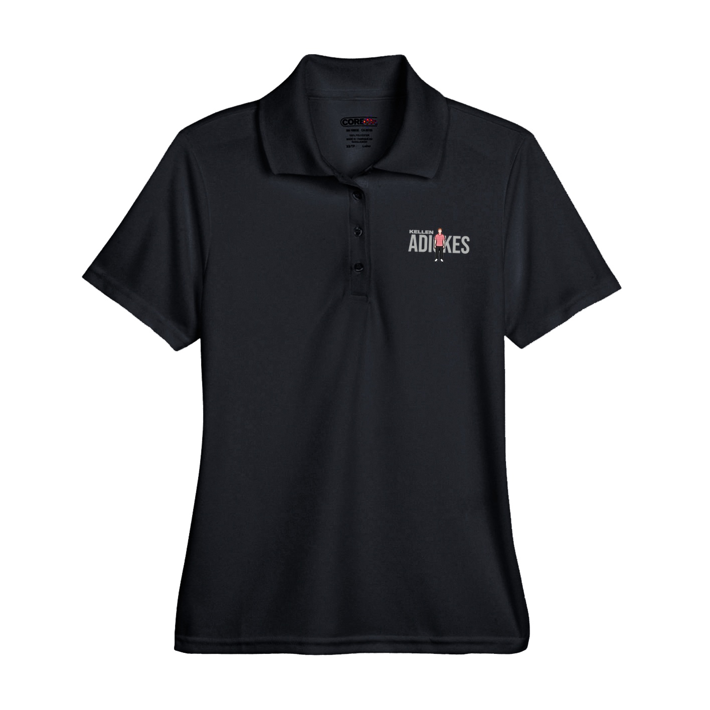 Womens Performance Polo — Player Name in Black