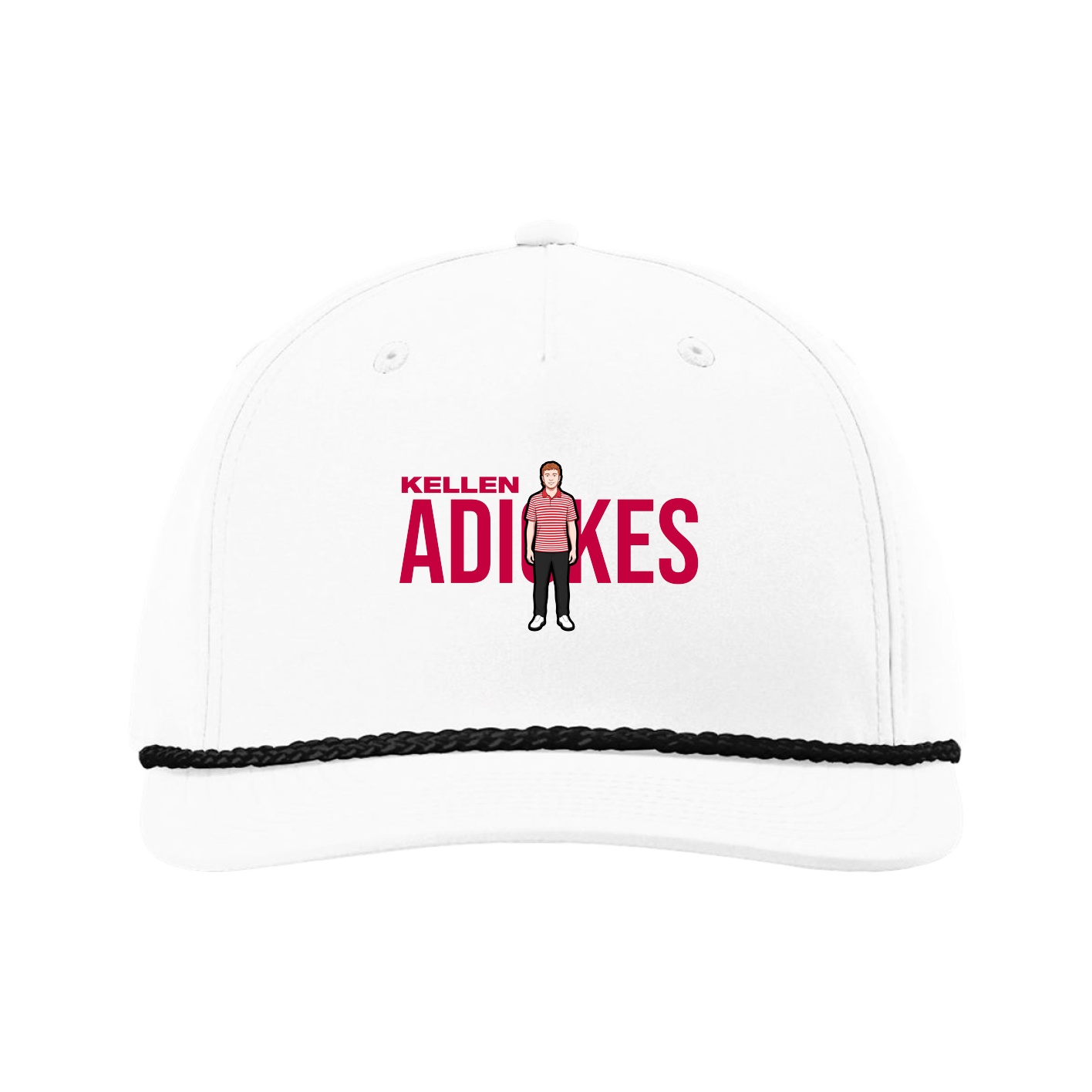Five-Panel Classic Rope Cap — Player Name in White