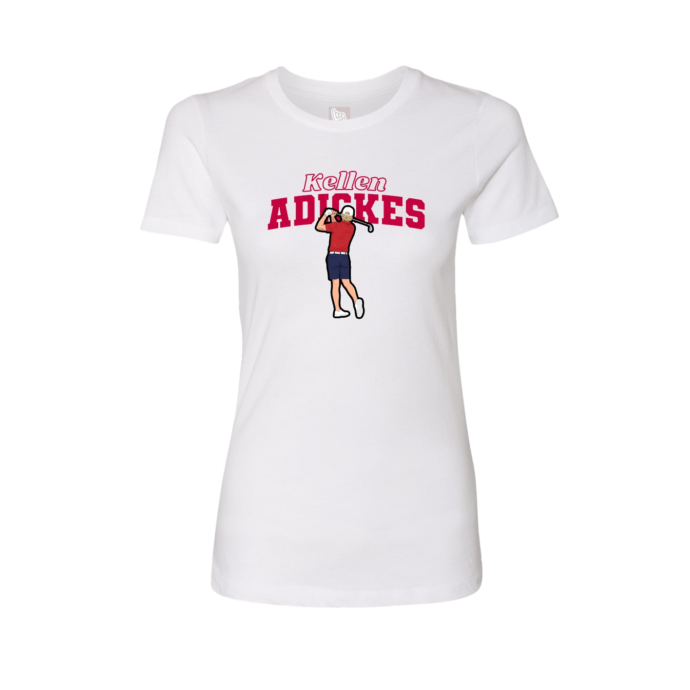 Womens Tee — Name Arch in White
