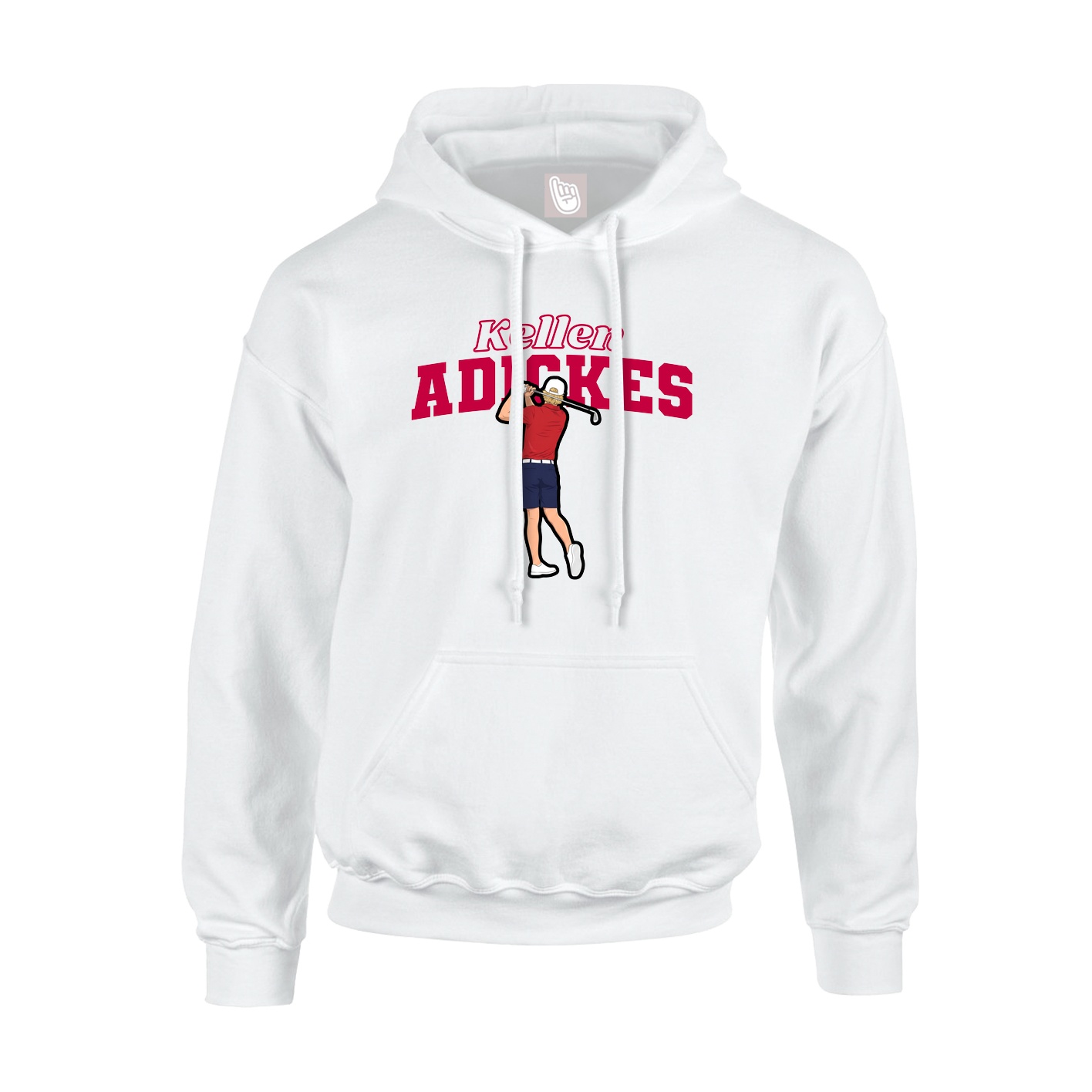 Youth Hoodie — Name Arch in White