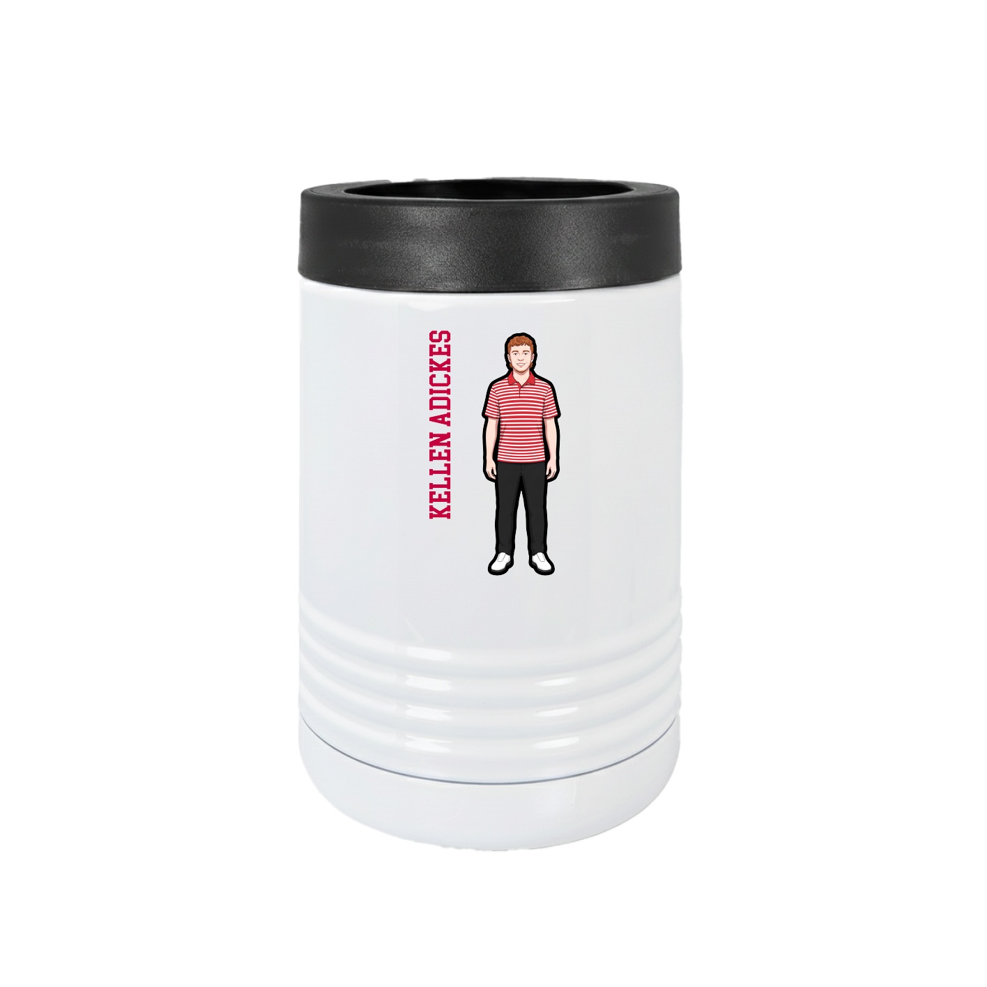 Beverage Holder — Name Vertical in White