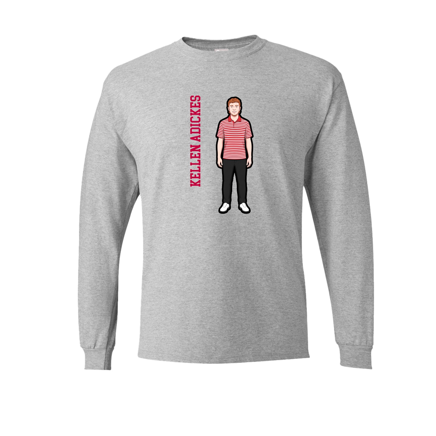 Long Sleeve Tee — Name Vertical in Grey
