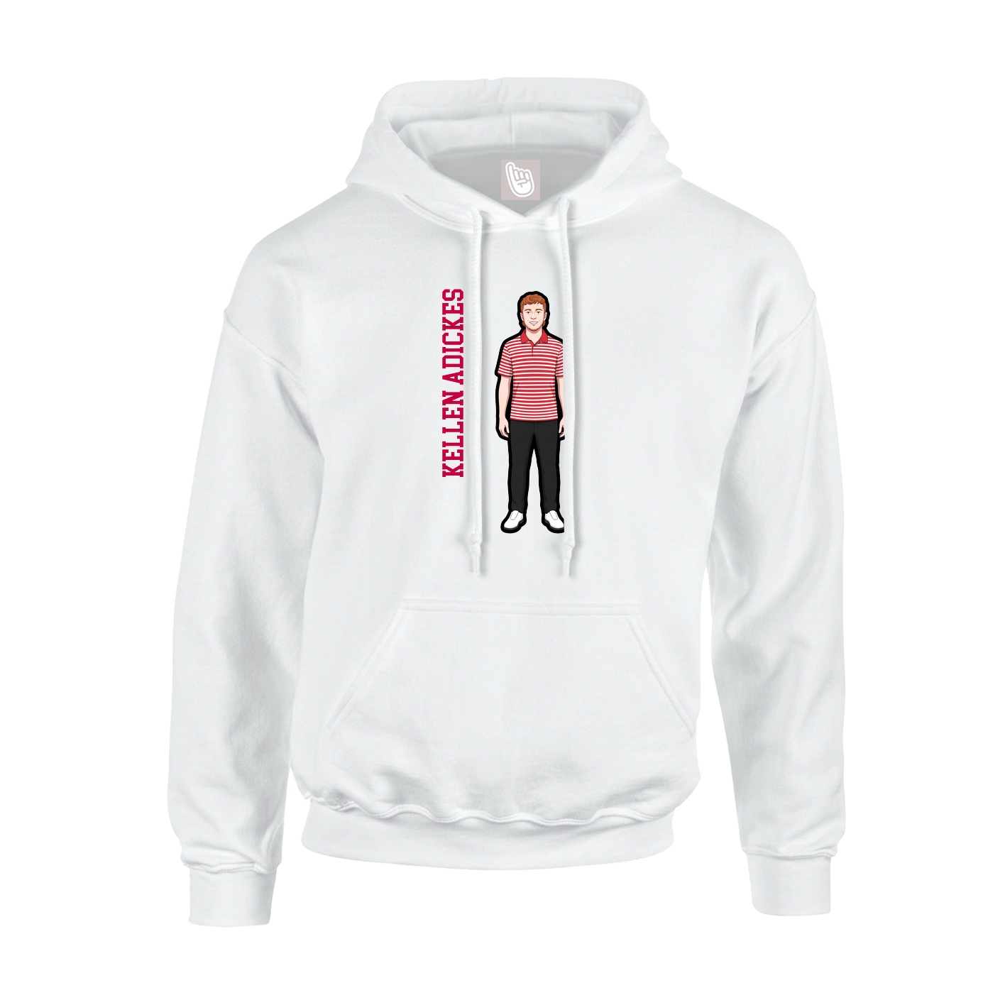 Youth Hoodie — Name Vertical in White