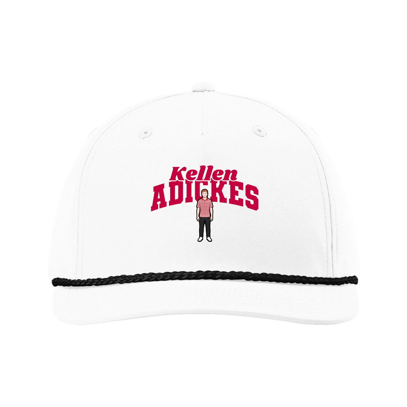 Five-Panel Classic Rope Cap — Signature Arch in White