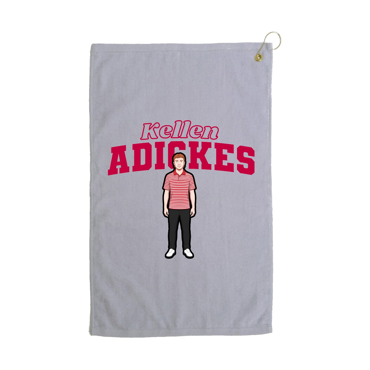 Golf Towel — Name Arch in Grey