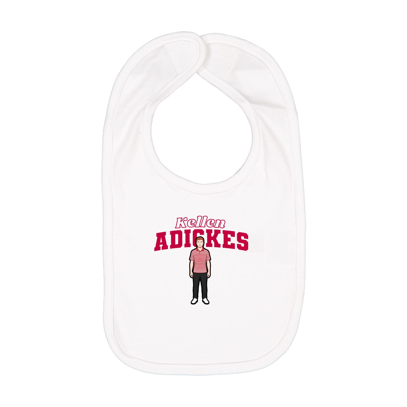 Infant Bib — Name Arch in White