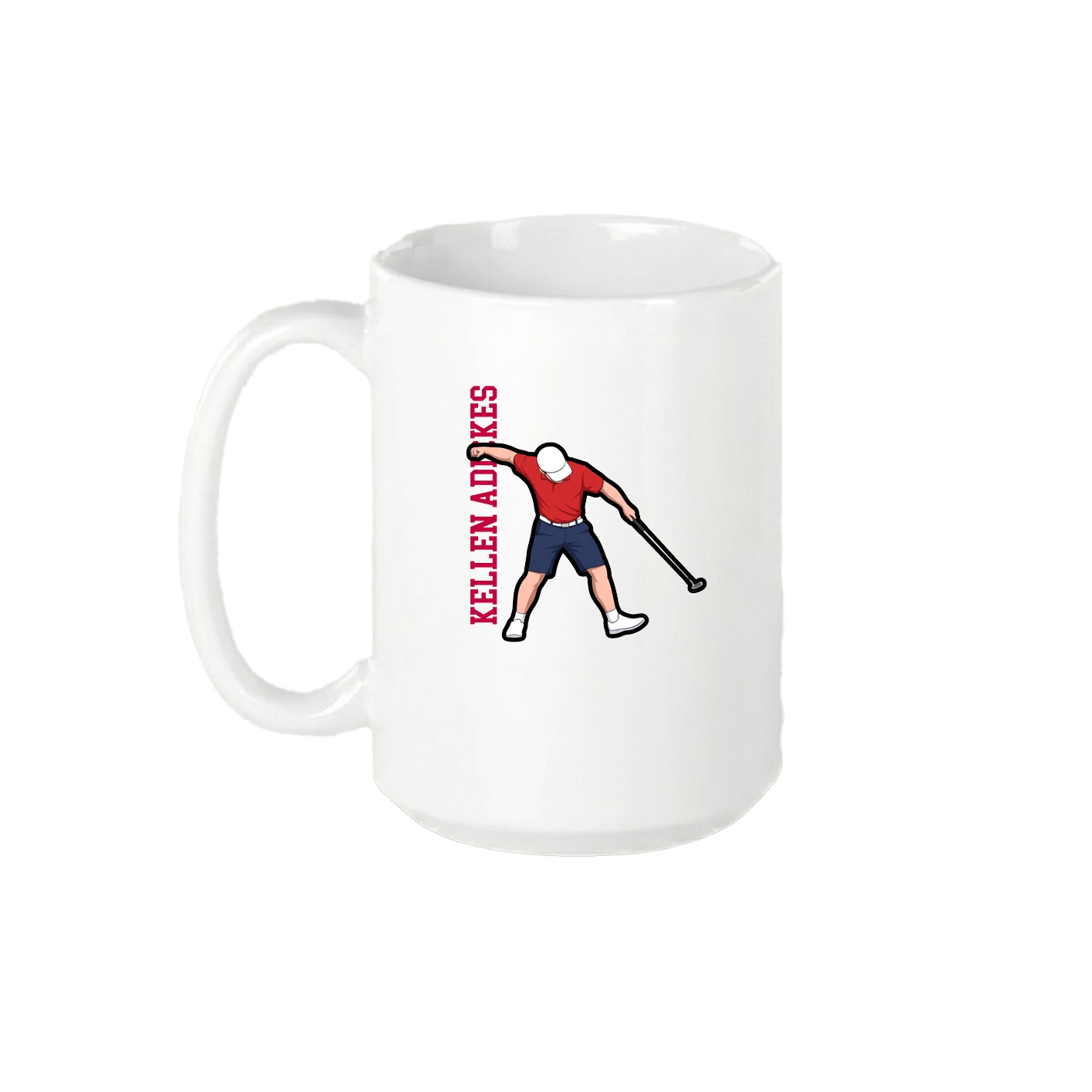 15oz Coffee Mug — Name Vertical in White
